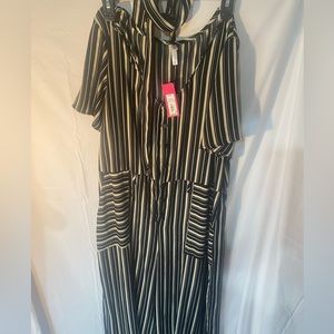 NWT XXL Xhilaration Black & Cream Women's Jumpsuit
